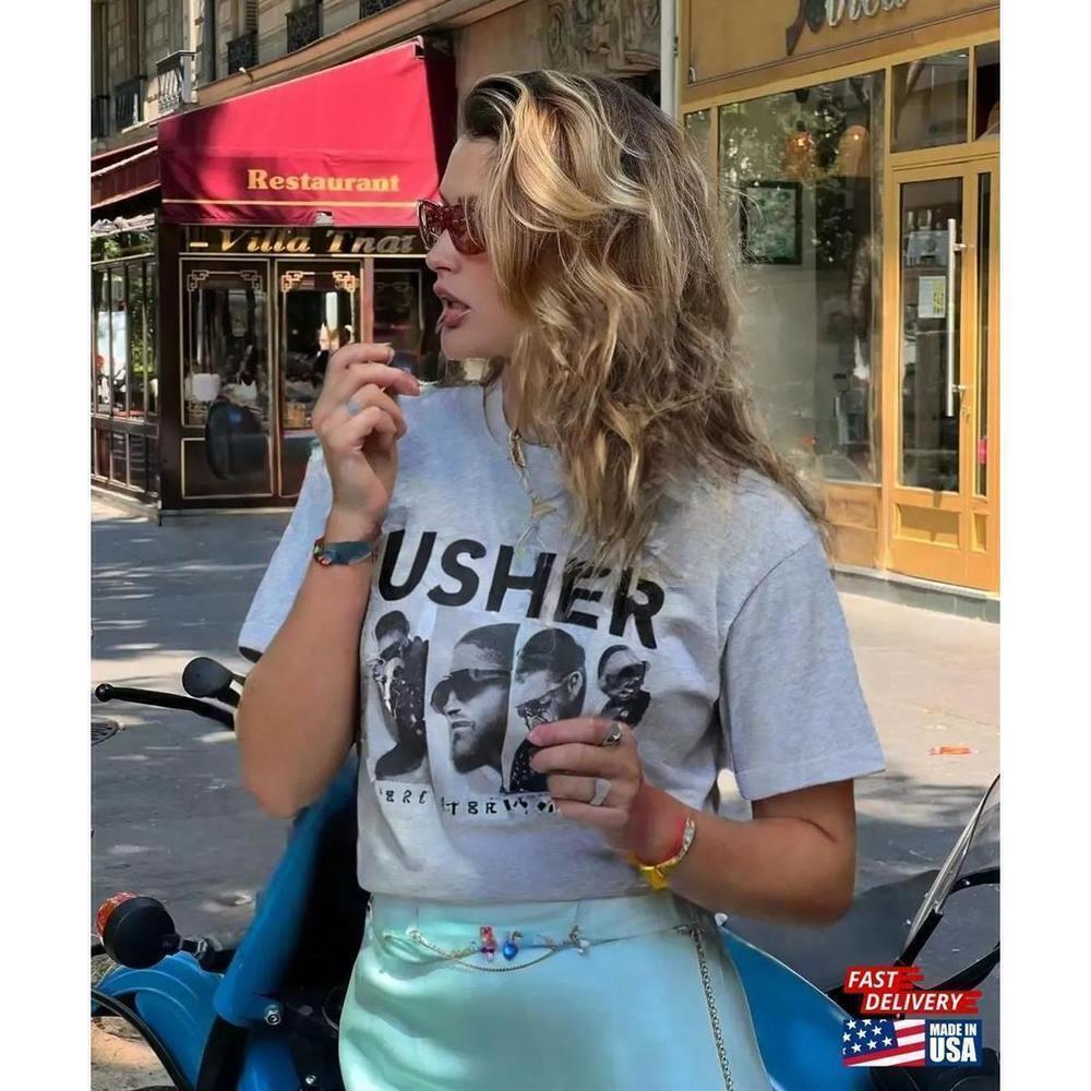 Usher Past Present Future World Tour Music Fan Graphic T-Shirt